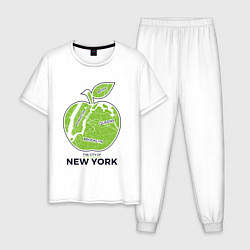 Пижама хлопковая мужская Сity of New York, цвет: белый