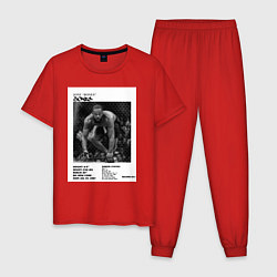 Пижама хлопковая мужская Джон Джонс постер, цвет: красный