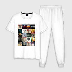 Пижама хлопковая мужская Skillet - обложки, цвет: белый
