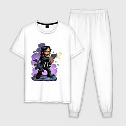 Пижама хлопковая мужская Джон Уик, цвет: белый