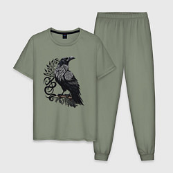 Мужская пижама Суровый ворон в кельтском стиле - символ воинов