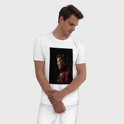 Пижама хлопковая мужская Стрэндж, цвет: белый — фото 2