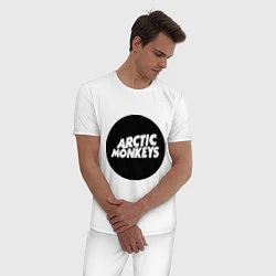 Пижама хлопковая мужская Arctic Monkeys Round, цвет: белый — фото 2