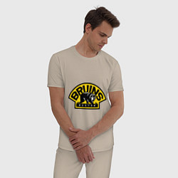 Пижама хлопковая мужская HC Boston Bruins Label, цвет: миндальный — фото 2