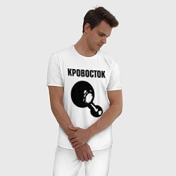 Пижама хлопковая мужская Кровосток, цвет: белый — фото 2
