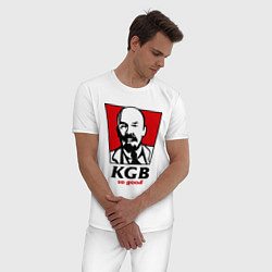 Пижама хлопковая мужская KGB: So Good, цвет: белый — фото 2