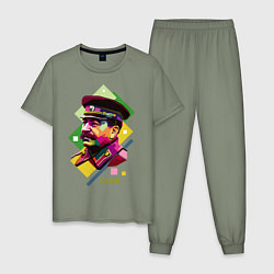 Пижама хлопковая мужская Stalin Art, цвет: авокадо