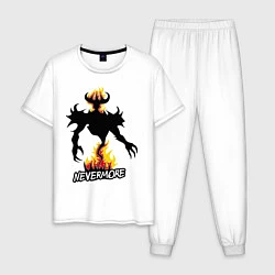 Пижама хлопковая мужская Nevermore Fire, цвет: белый