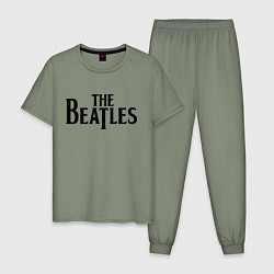 Пижама хлопковая мужская The Beatles, цвет: авокадо