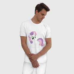Пижама хлопковая мужская Пони Крошка Бель, цвет: белый — фото 2