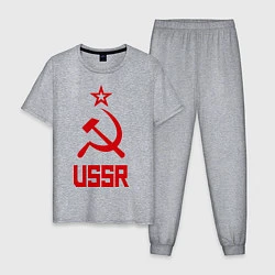 Пижама хлопковая мужская СССР - великая держава, цвет: меланж