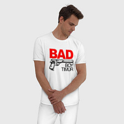 Пижама хлопковая мужская Bad boy Timur, цвет: белый — фото 2