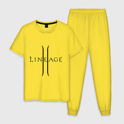 Пижама хлопковая мужская Lineage logo, цвет: желтый