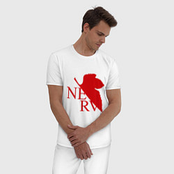 Пижама хлопковая мужская Евангелион NERV, цвет: белый — фото 2