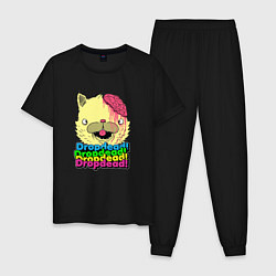 Пижама хлопковая мужская Dropdead Kitty, цвет: черный