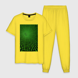 Пижама хлопковая мужская Цифровая иллюзия, цвет: желтый