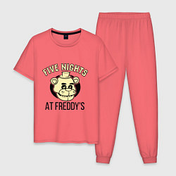 Пижама хлопковая мужская Five Nights At Freddy's, цвет: коралловый