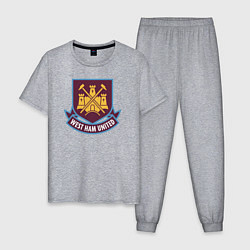 Пижама хлопковая мужская West Ham United FC, цвет: меланж