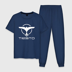 Пижама хлопковая мужская Tiesto, цвет: тёмно-синий