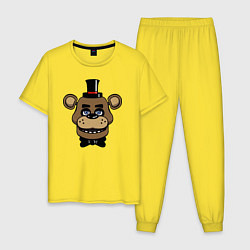 Пижама хлопковая мужская Freddy FNAF, цвет: желтый