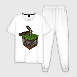 Пижама хлопковая мужская Minecraft Grabber, цвет: белый