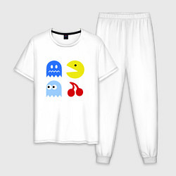 Пижама хлопковая мужская Pac-Man Pack, цвет: белый