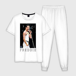 Пижама хлопковая мужская Queen: Freddie, цвет: белый