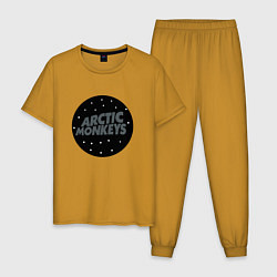 Пижама хлопковая мужская Arctic Monkeys: Black цвета горчичный — фото 1