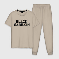 Пижама хлопковая мужская Black Sabbath, цвет: миндальный