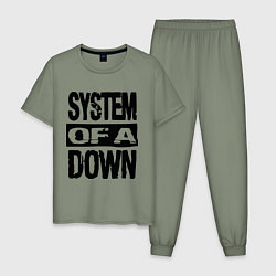 Пижама хлопковая мужская System Of A Down, цвет: авокадо