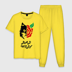 Пижама хлопковая мужская Bad Wolf, цвет: желтый