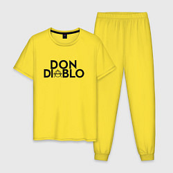 Пижама хлопковая мужская Don Diablo, цвет: желтый