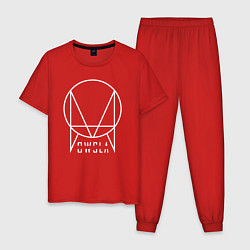 Пижама хлопковая мужская OWSLA, цвет: красный