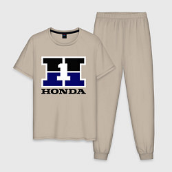 Пижама хлопковая мужская Honda, цвет: миндальный