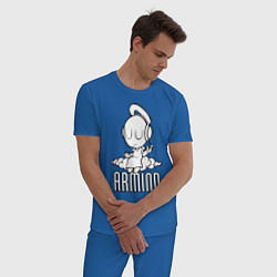 Пижама хлопковая мужская Armind цвета синий — фото 2