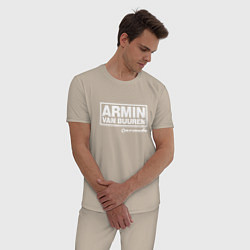 Пижама хлопковая мужская Armin van Buuren, цвет: миндальный — фото 2