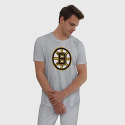 Пижама хлопковая мужская Boston Bruins, цвет: меланж — фото 2