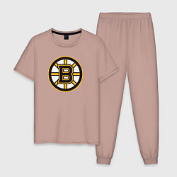 Пижама хлопковая мужская Boston Bruins, цвет: пыльно-розовый