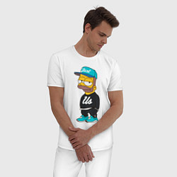 Пижама хлопковая мужская Bart Just Us, цвет: белый — фото 2