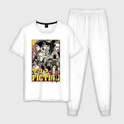 Пижама хлопковая мужская Pulp Fiction Stories, цвет: белый