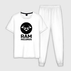 Пижама хлопковая мужская Ram Records, цвет: белый