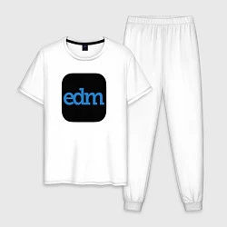 Пижама хлопковая мужская EDM, цвет: белый