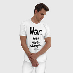 Пижама хлопковая мужская War never changes, цвет: белый — фото 2