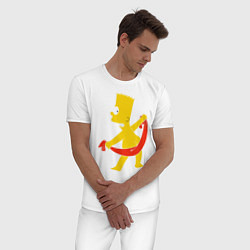 Пижама хлопковая мужская Барт с полотенцем, цвет: белый — фото 2