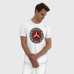 Пижама хлопковая мужская Mercedes-Benz, цвет: белый — фото 2