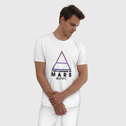 Пижама хлопковая мужская Thirty seconds to mars cosmos, цвет: белый — фото 2