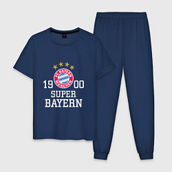 Пижама хлопковая мужская Super Bayern 1900, цвет: тёмно-синий