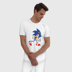 Пижама хлопковая мужская Sonic the Hedgehog, цвет: белый — фото 2
