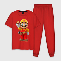 Пижама хлопковая мужская Super Mario, цвет: красный