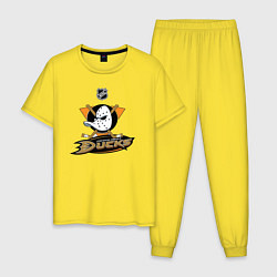 Пижама хлопковая мужская NHL: Anaheim Ducks, цвет: желтый